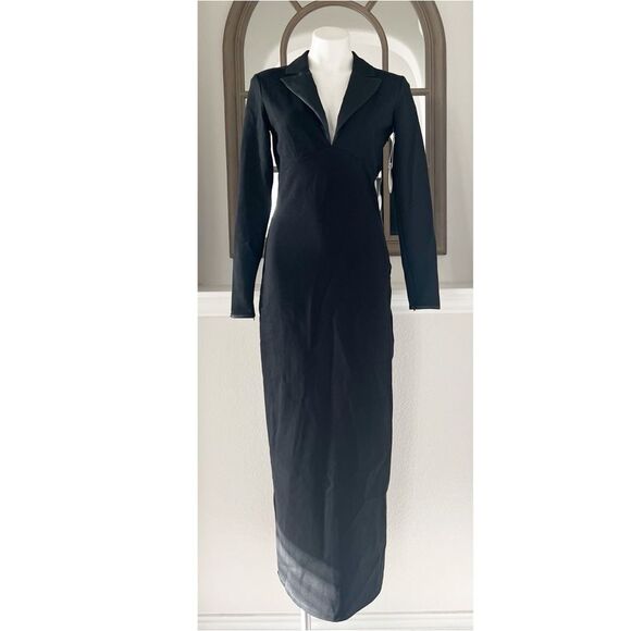STAUD Humboldt Satin Lapel Gown Maxi Dress in Black, NWT, Size M - Picture 11 of 16